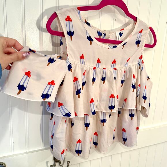 Vintage Mary Quant Popsicle July 4th Tiered Top Size Small - Picture 2 of 10